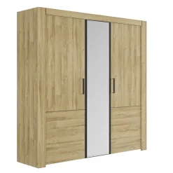 Armoire avec miroir 3 portes avec poignées en métal - AR5075
