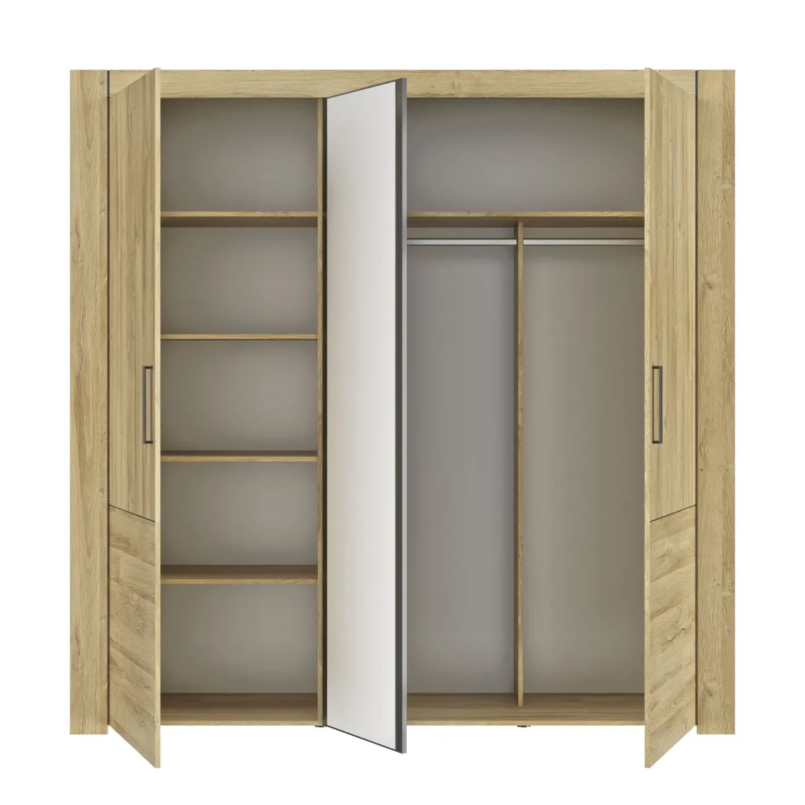 Armoire avec miroir 3 portes avec poignées en métal - AR5075