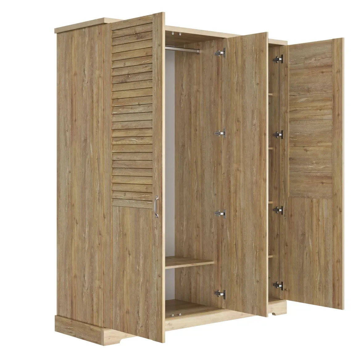 Armoire en bois clair 3 portes avec miroir - AR5070