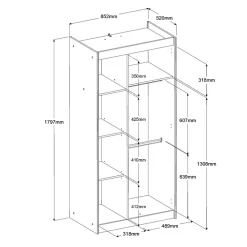 Armoire enfant 2 portes bicolore PIA