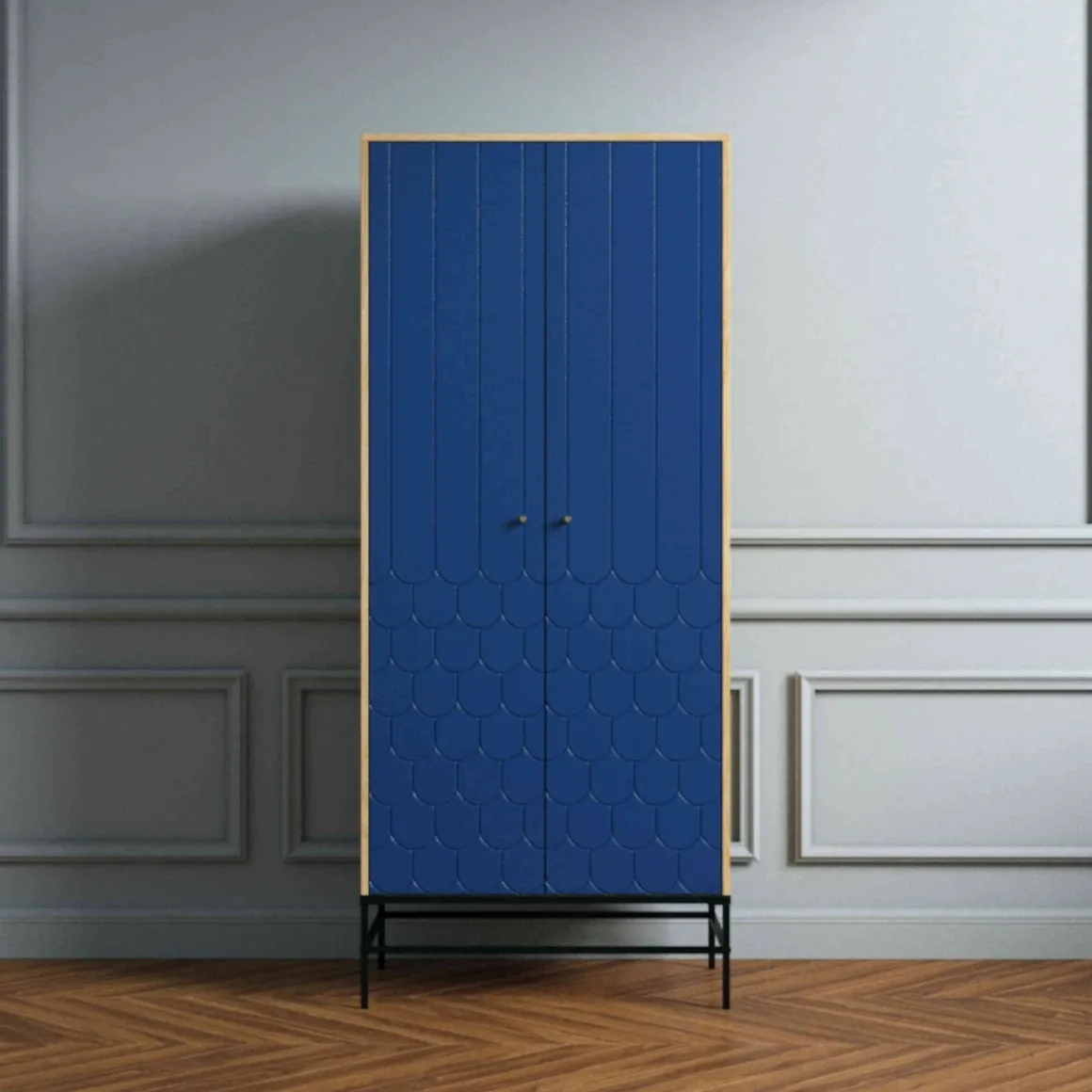 Armoire 2 portes en bois avec pieds en acier - BI0049