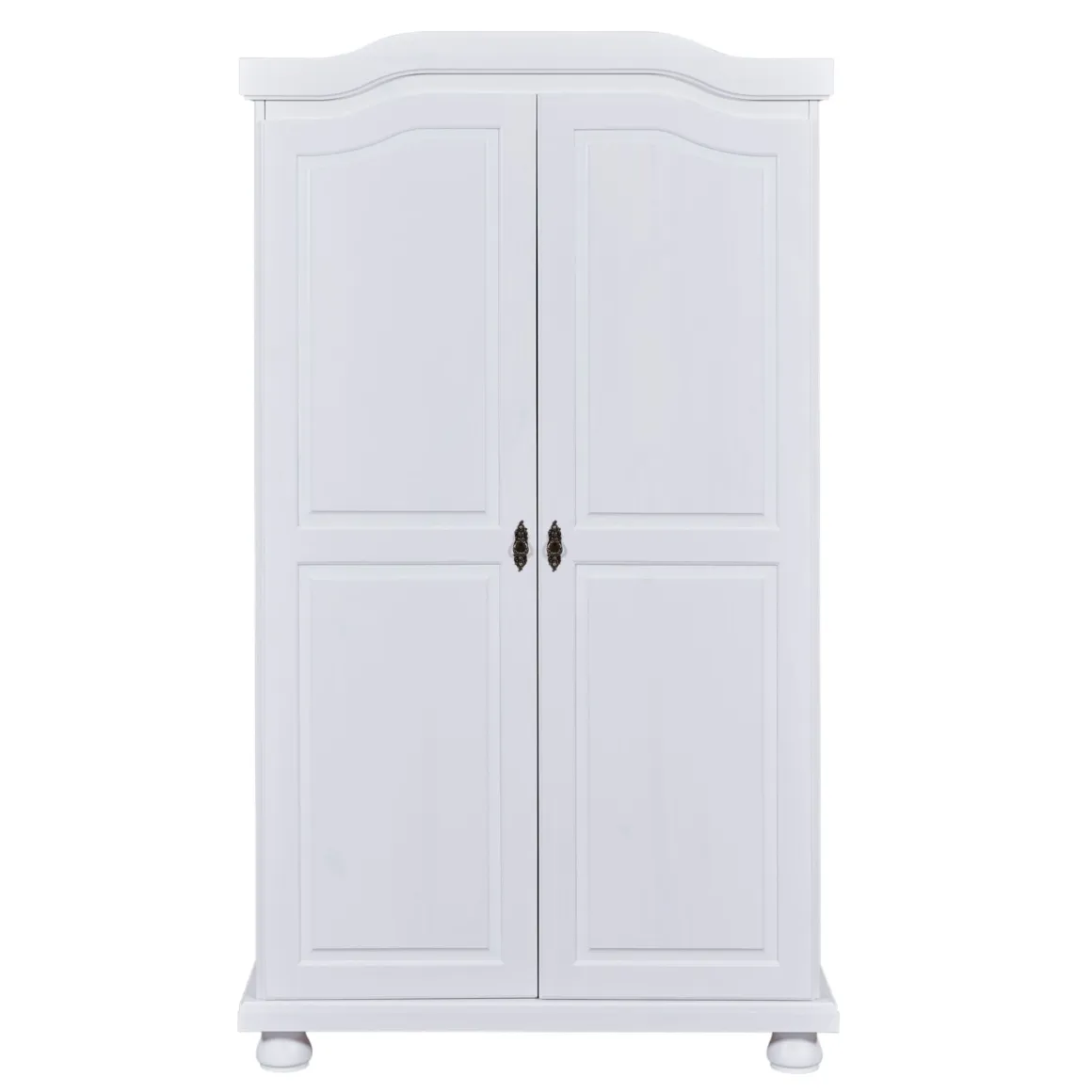 Armoire 2 portes en bois massif blanc laqué - AR12021
