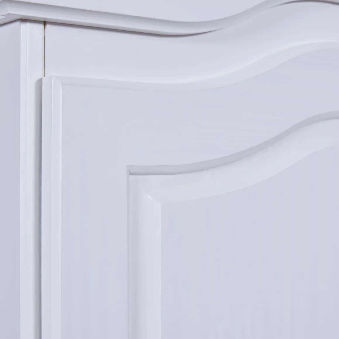 Armoire 2 portes en bois massif blanc laqué - AR12021