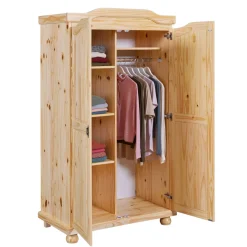 Armoire 2 portes en bois massif chêne clair - AR12042