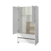 Armoire 2 portes 2 tiroirs blanc laqué - Terre de Nuit