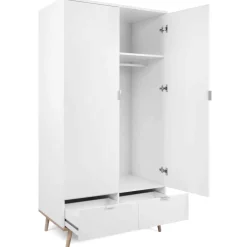 Armoire 2 portes 2 tiroirs blanc - AR7781