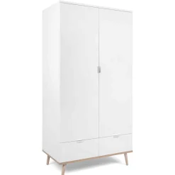 Armoire 2 portes 2 tiroirs blanc - AR7781