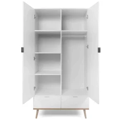 Armoire 2 portes 2 tiroirs blanc - AR7781