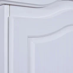 Armoire 2 portes 2 tiroirs en bois massif blanc laqué - AR12022