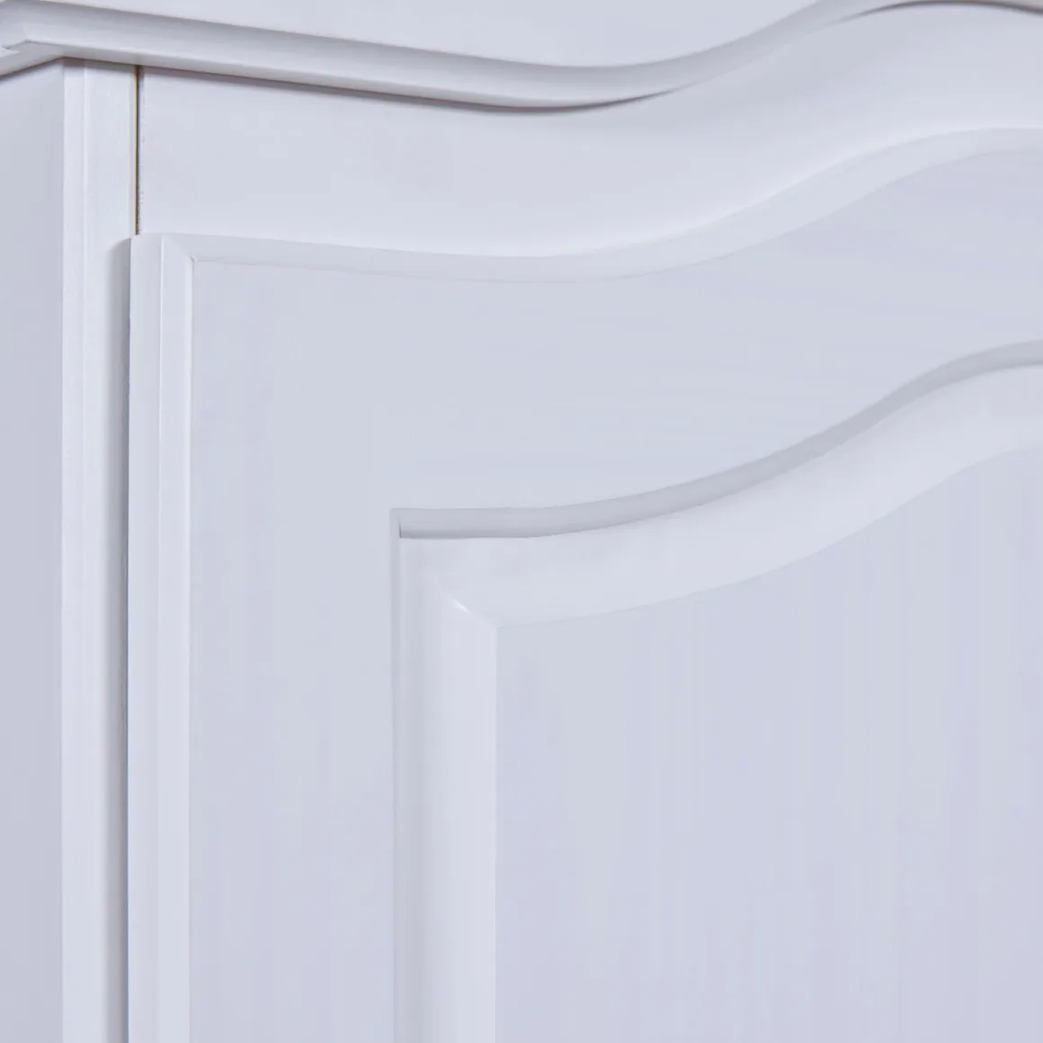 Armoire 2 portes 2 tiroirs en bois massif blanc laqué - AR12022
