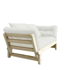 Banquette ajustable BEAT en pin massif naturel matelas inclus 75x200