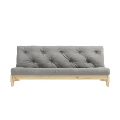 Banquette ajustable FRESH en pin massif naturel avec matelas futon 140x200