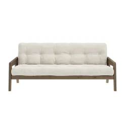 Banquette ajustable GRAB en pin massif foncé avec matelas futon 130x190