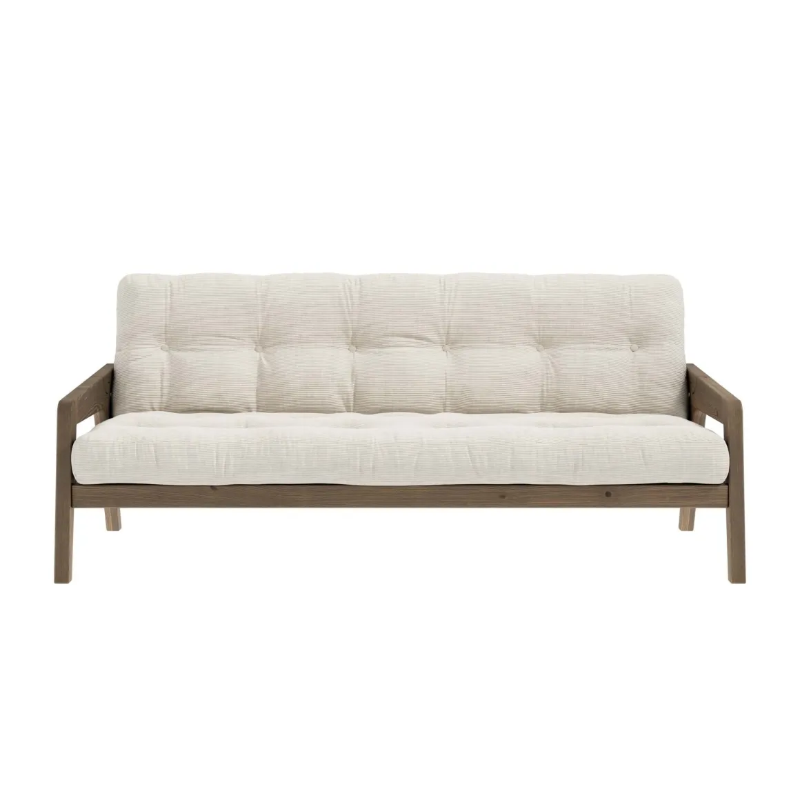 Banquette ajustable GRAB en pin massif foncé avec matelas futon 130x190