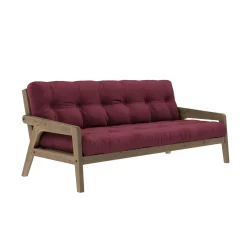 Banquette ajustable GRAB en pin massif foncé avec matelas futon 130x190