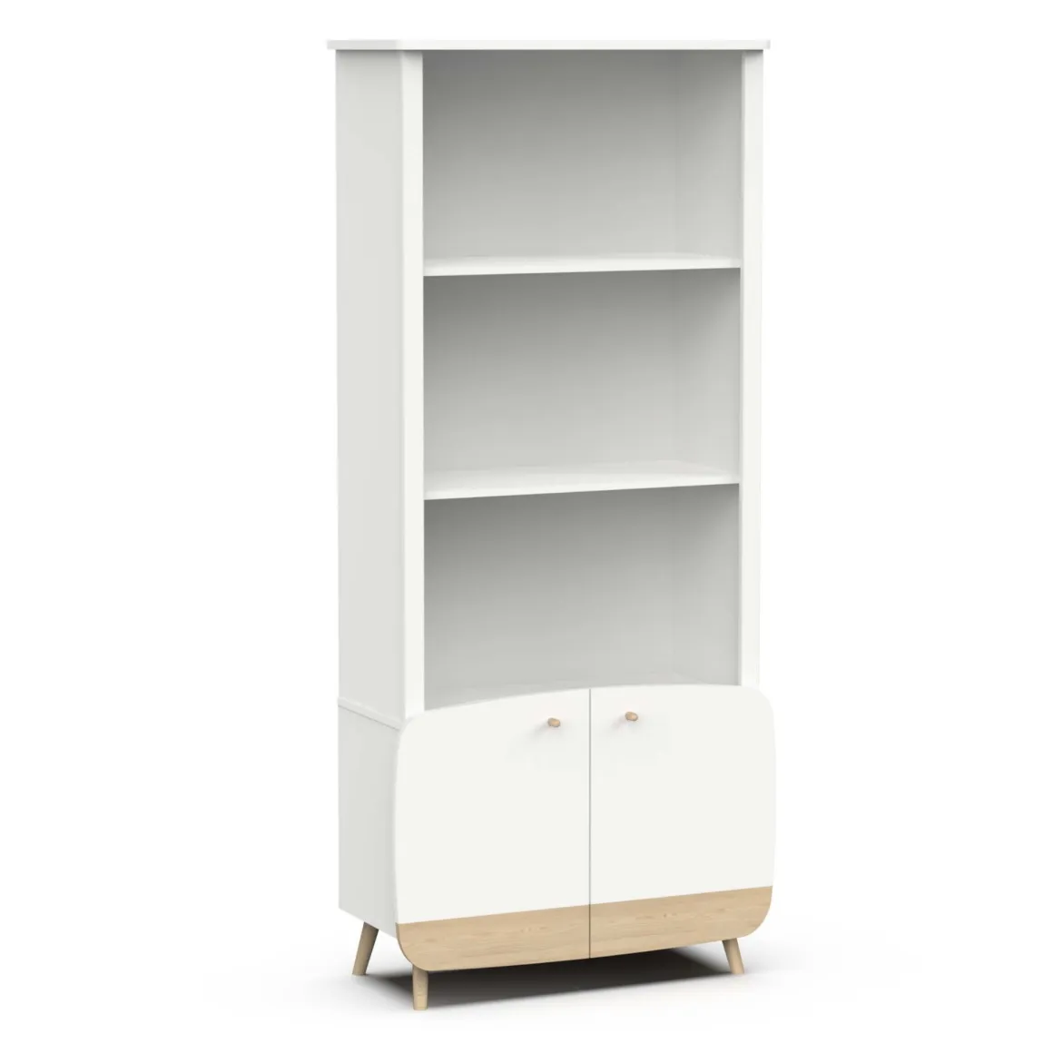 Bibliothèque en bois avec 3 niches et 2 portes LOUISON - B2002