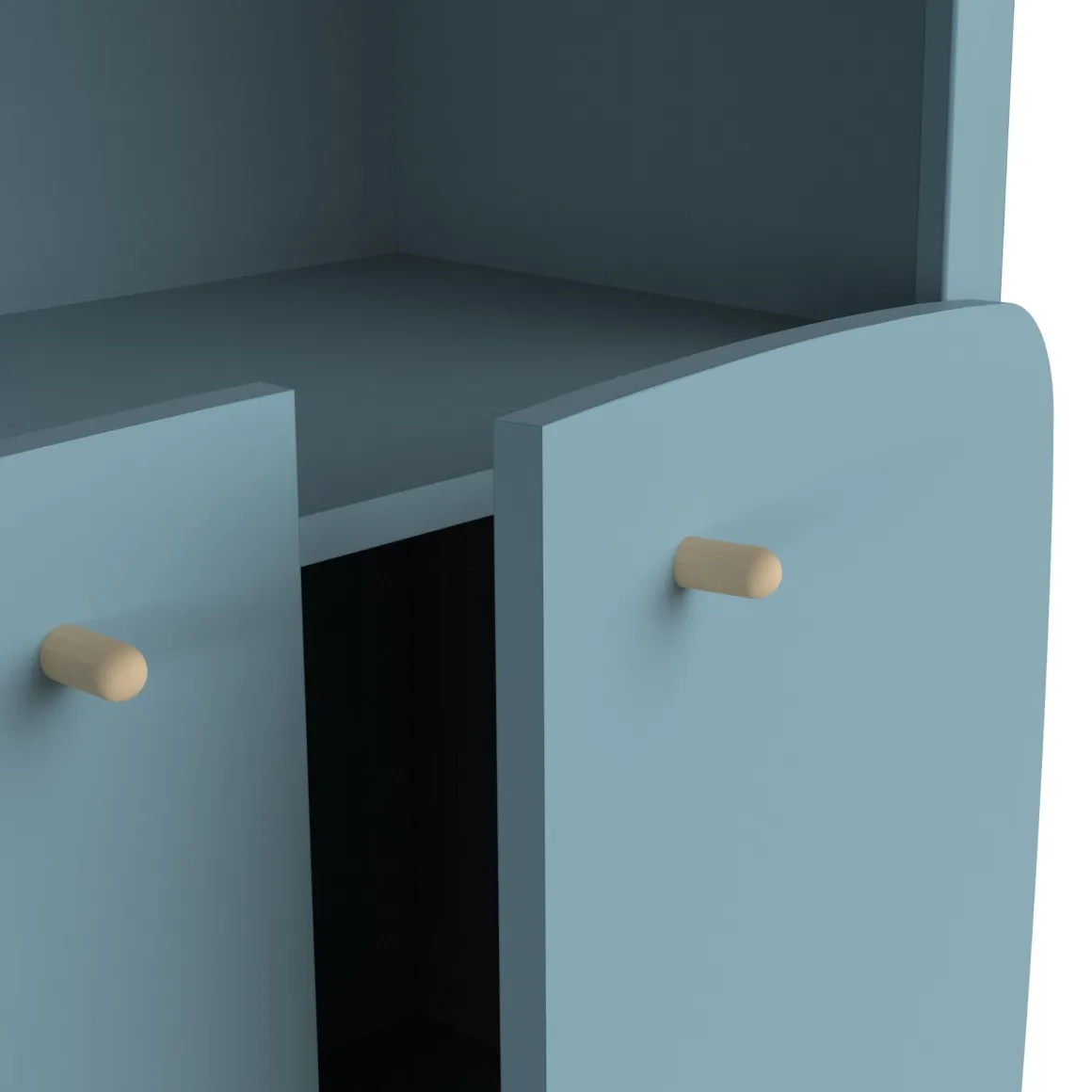 Bibliothèque en bois avec 3 niches et 2 portes LOUISON - B2002