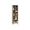 Bibliothèque haute 9 cases en bois imitation chêne clair - BI13001-1