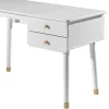 Bureau enfant 2 tiroirs en bois blanc - BU2035