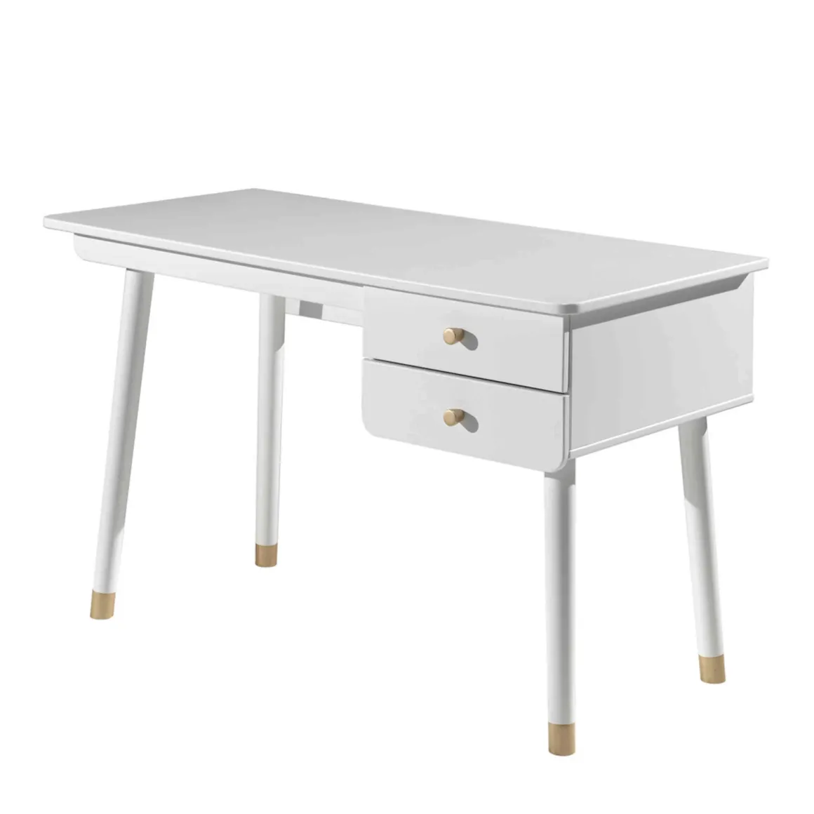 Bureau enfant 2 tiroirs en bois blanc - BU2035