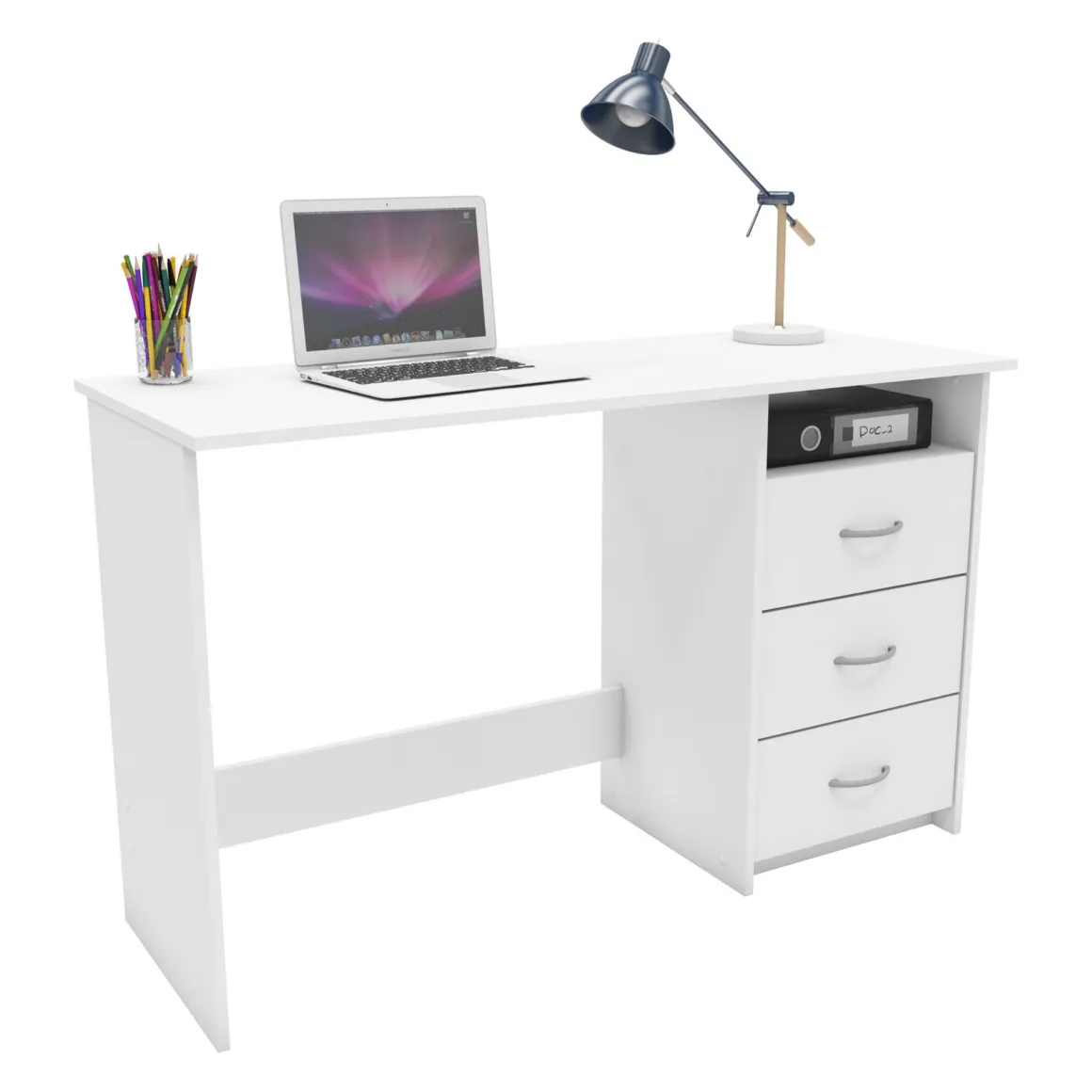 Bureau 1 niche + 3 tiroirs - Terre de Nuit