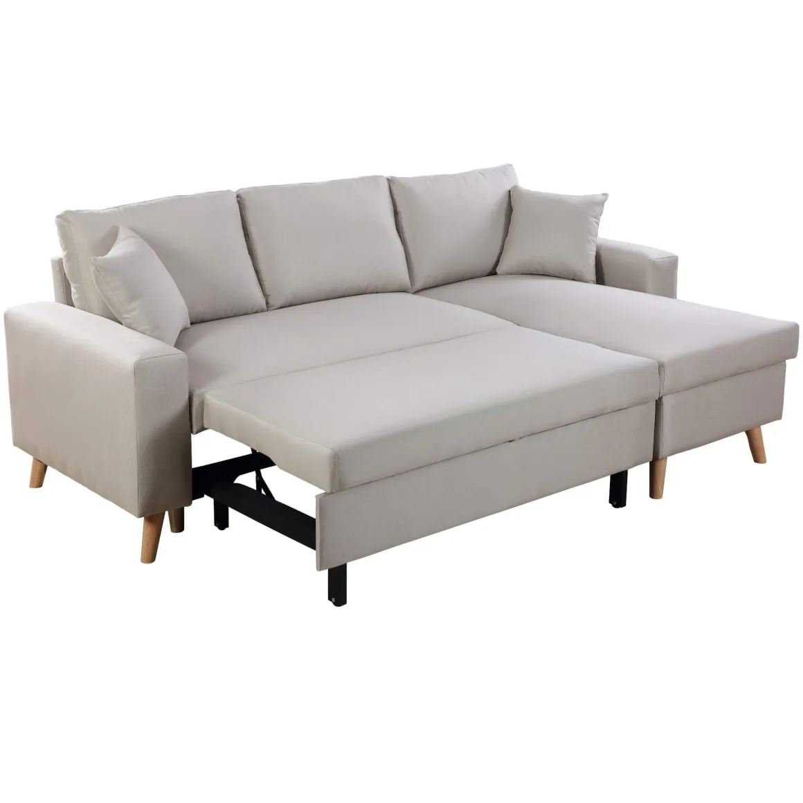 Canapé convertible d'angle scandinave 3 places en tissu - CA00002