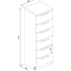 Chiffonnier 6 tiroirs en bois - CF9059