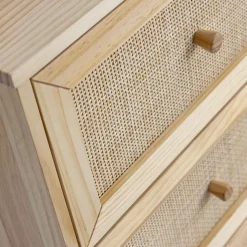 Commode cannage avec 3 tiroirs ANNA