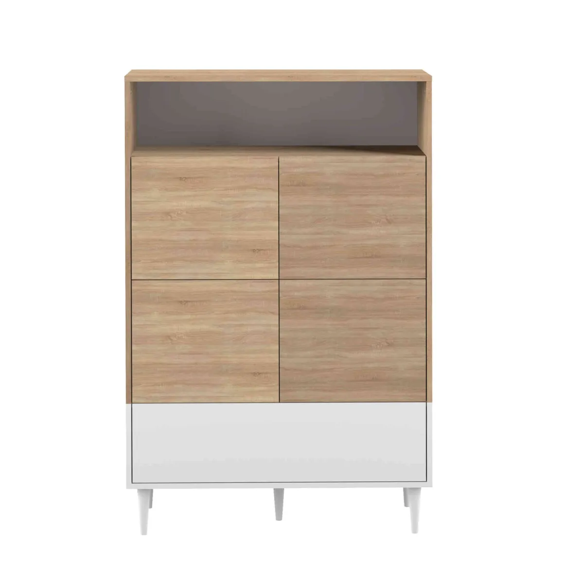 Commode en bois avec placard et niche de rangement - CO6001