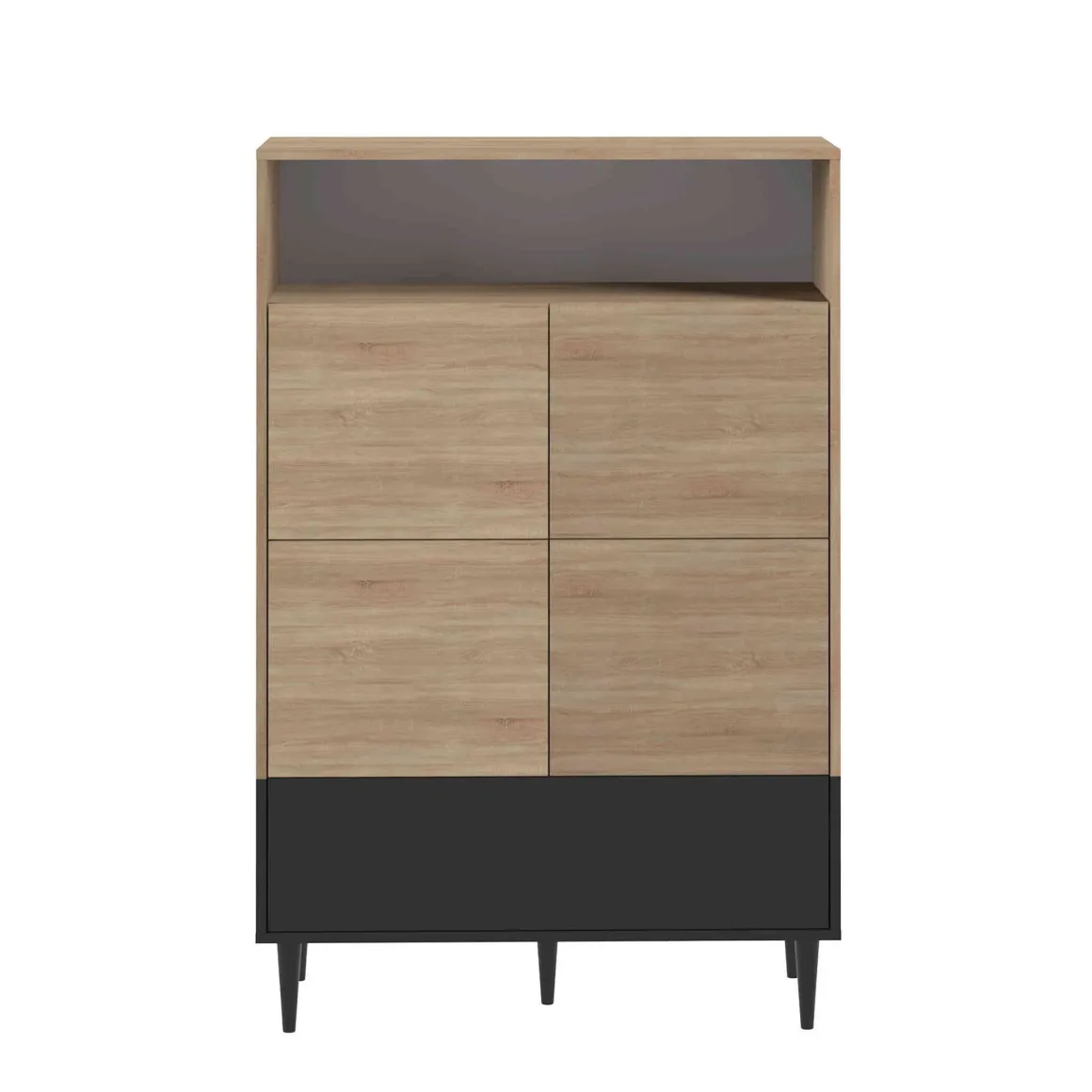 Commode en bois avec placard et niche de rangement - CO6001