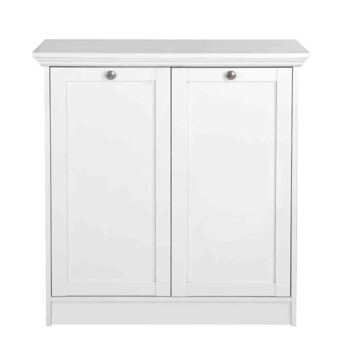 Commode 2 portes en bois coloris blanc - CO7004