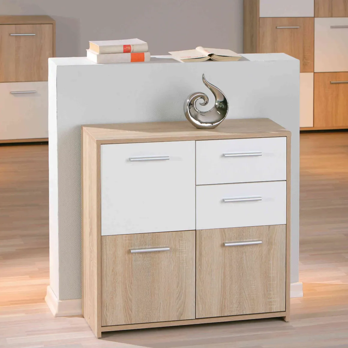Commode 3 portes 2 tiroirs en bois - CO12053-1