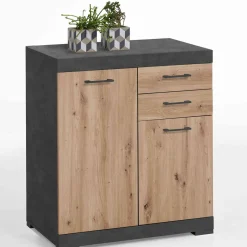 Commode 2 portes 2 tiroirs en bois - CO13003