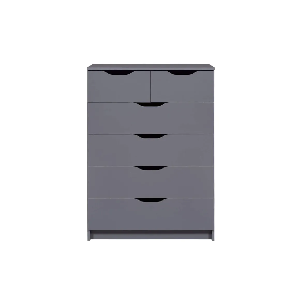 Commode 6 rangements en bois gris anthracite - CO12098