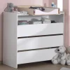 Commode 3 tiroirs bois blanc laqué - Terre de nuit