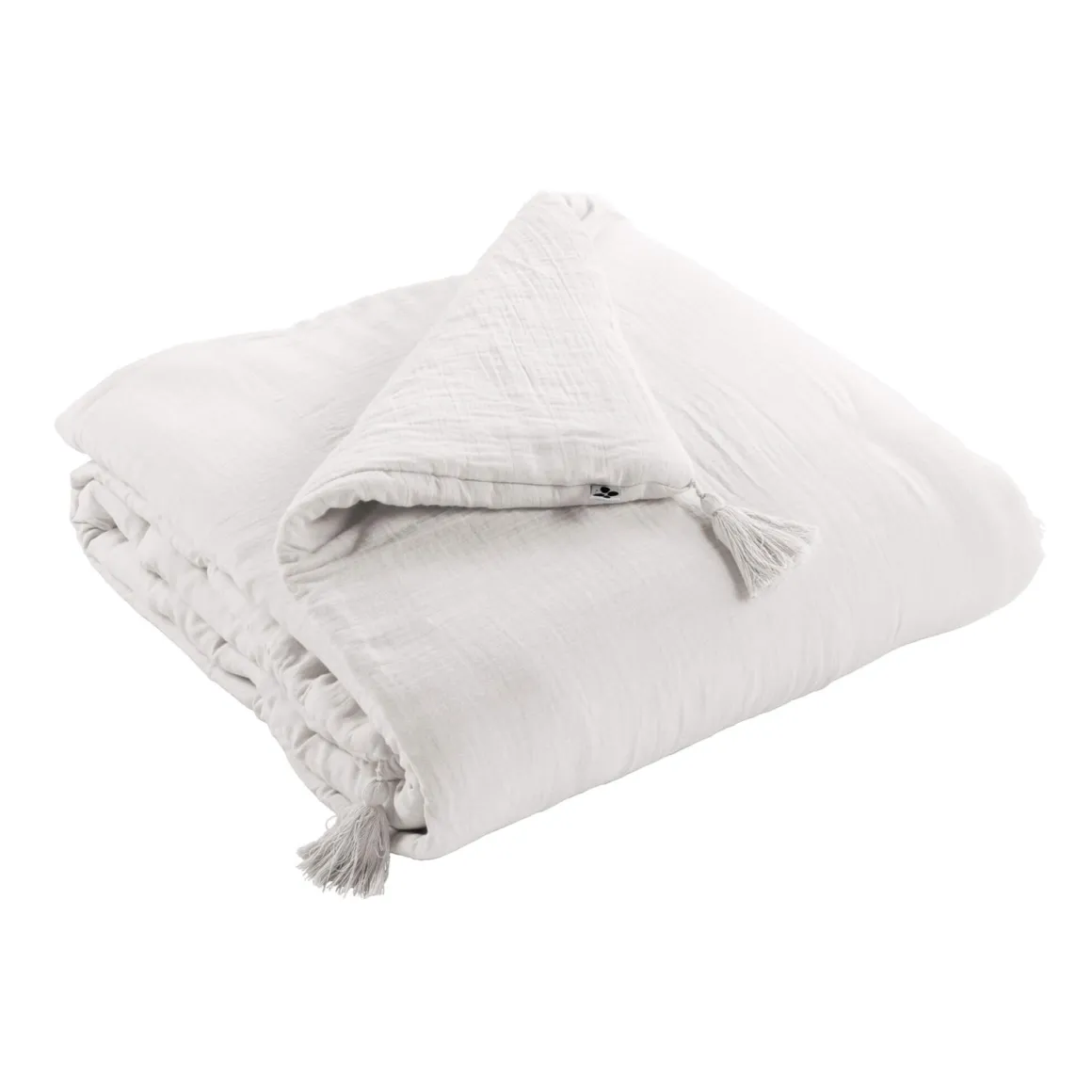 Couvre-lit double gaze de coton blanc