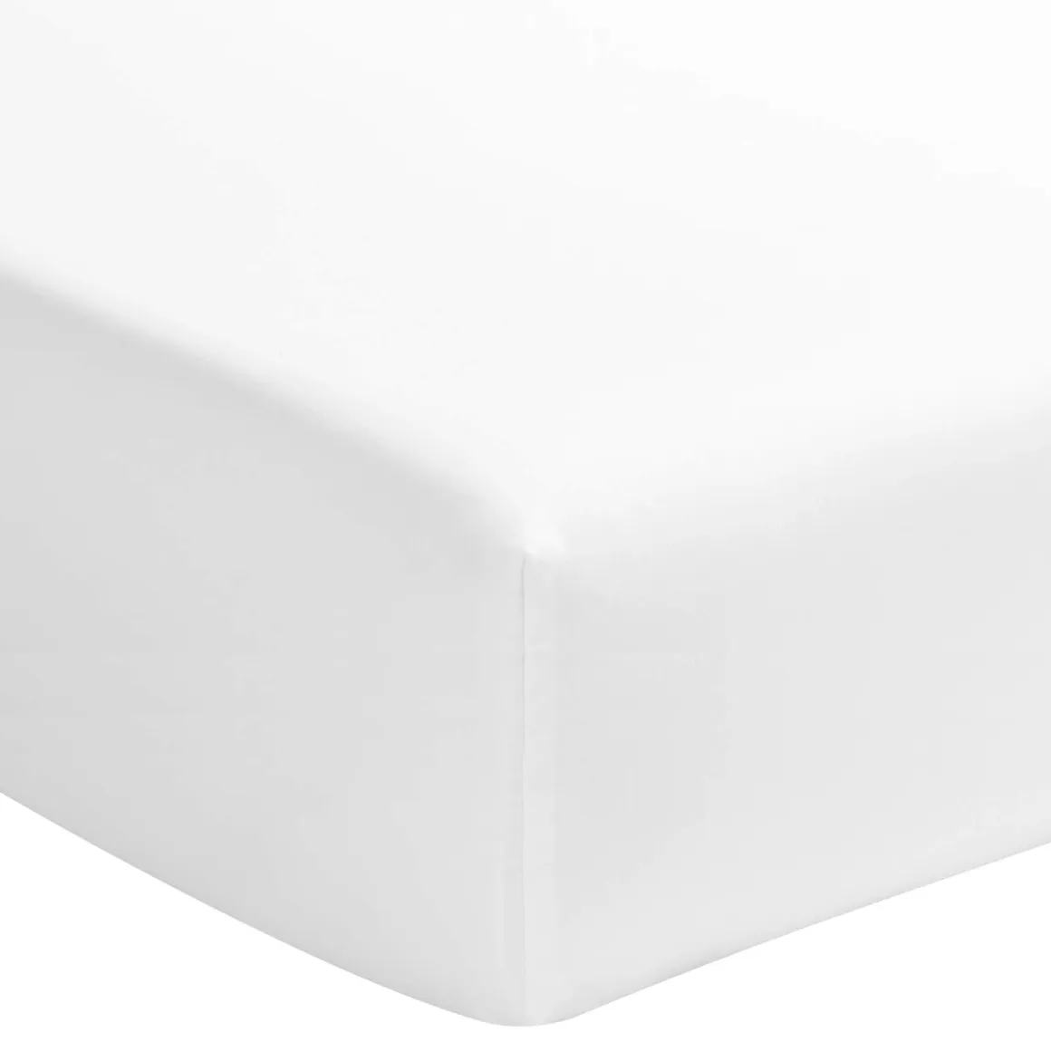 Drap housse blanc 100% satin de coton bonnet 40 cm