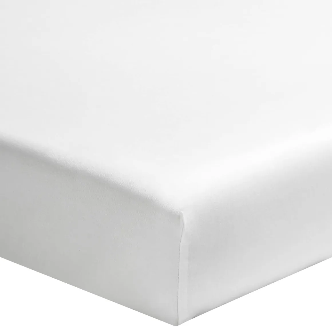 Drap housse percale blanc bonnet 30 cm