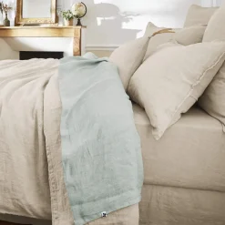 Drap plat lin lavé