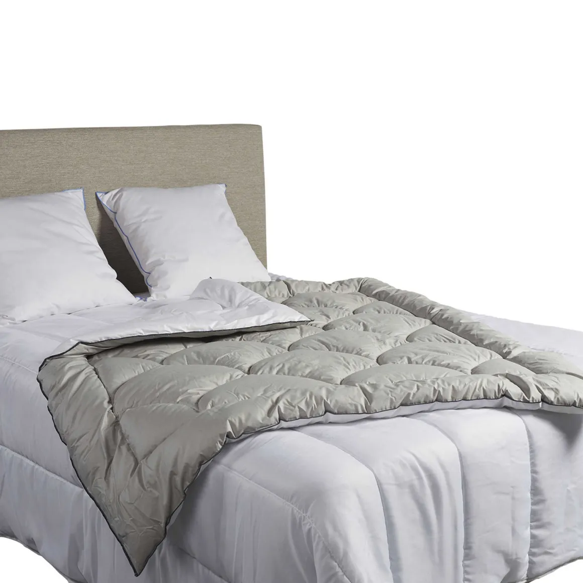 Édredon gonflant bicolore blanc-gris Terre de Nuit