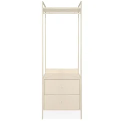 Dressing ouvert bois et métal avec tiroirs