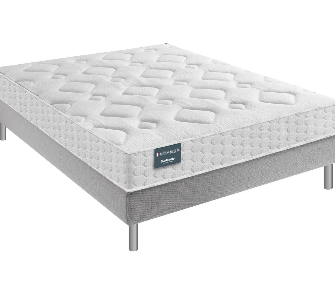 Ensemble Dunlopillo couchage latex Aérial® 24 cm LILAS, matelas, sommier, pieds