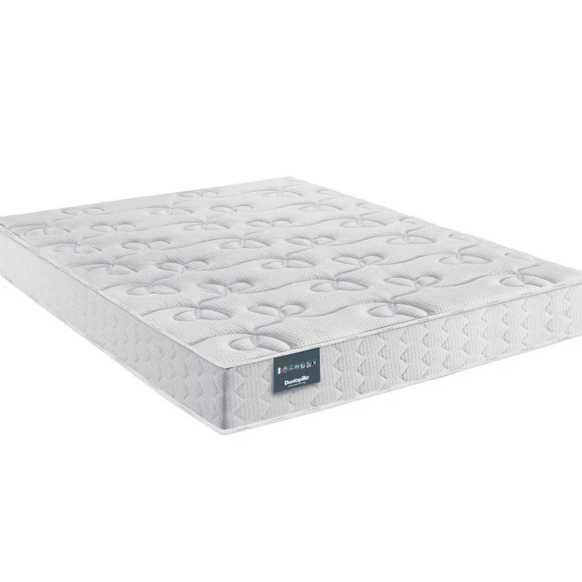 Ensemble Dunlopillo 100% latex 7 zones 18cm LAVANDE, matelas, sommier, pieds