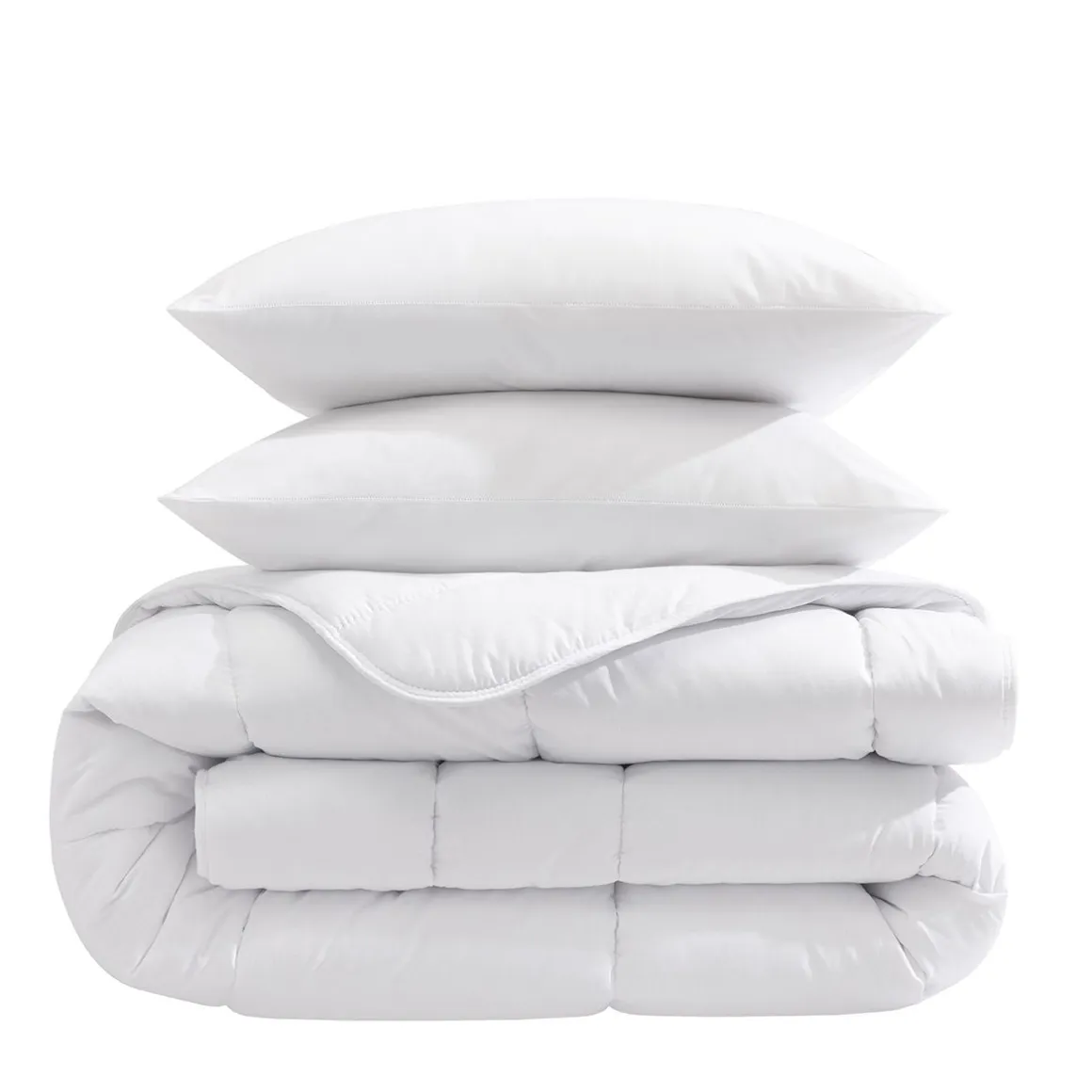 Ensemble matelas couchage latex, sommier, pieds, couette et oreiller Crépuscule 400 - SOMEO