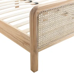 Ensemble matelas ferme mousse Tranquillité 2.0 + Lit adulte cannage bois naturel - LT17018