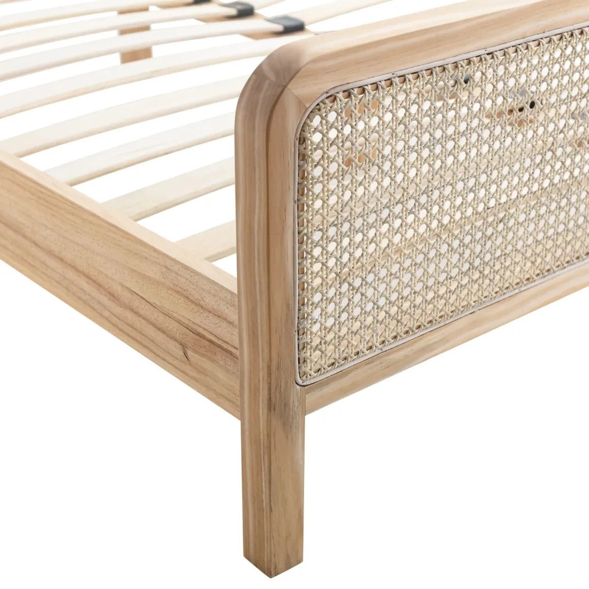 Ensemble matelas ferme mousse Tranquillité 2.0 + Lit adulte cannage bois naturel - LT17018