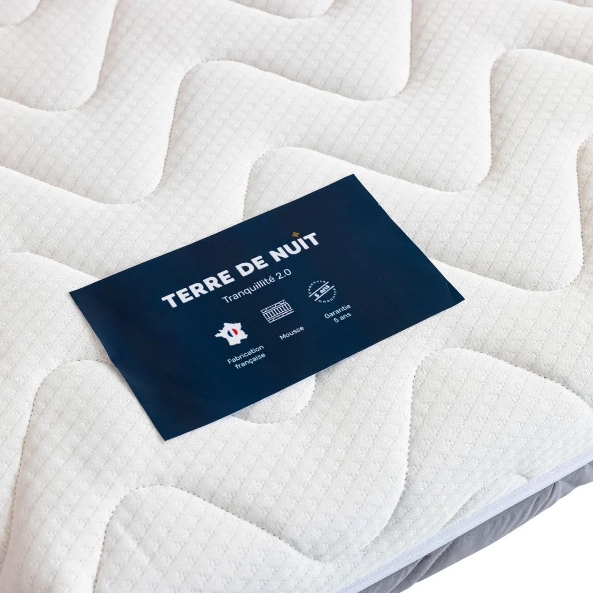 Ensemble matelas ferme mousse Tranquillité 2.0 + Lit adulte cannage bois naturel - LT17018