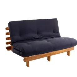 Ensemble matelas futon en coton et structure en bois massif naturel