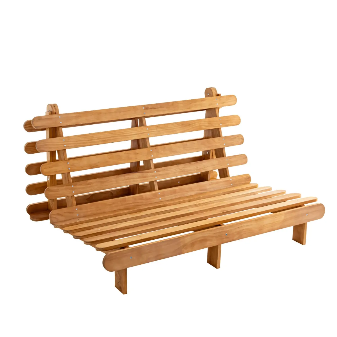 Ensemble matelas futon en coton et structure en bois massif naturel