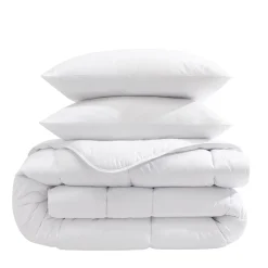 Ensemble matelas junior 100% latex, sommier, pieds, couette et oreiller Crépuscule 200 - SOMEO